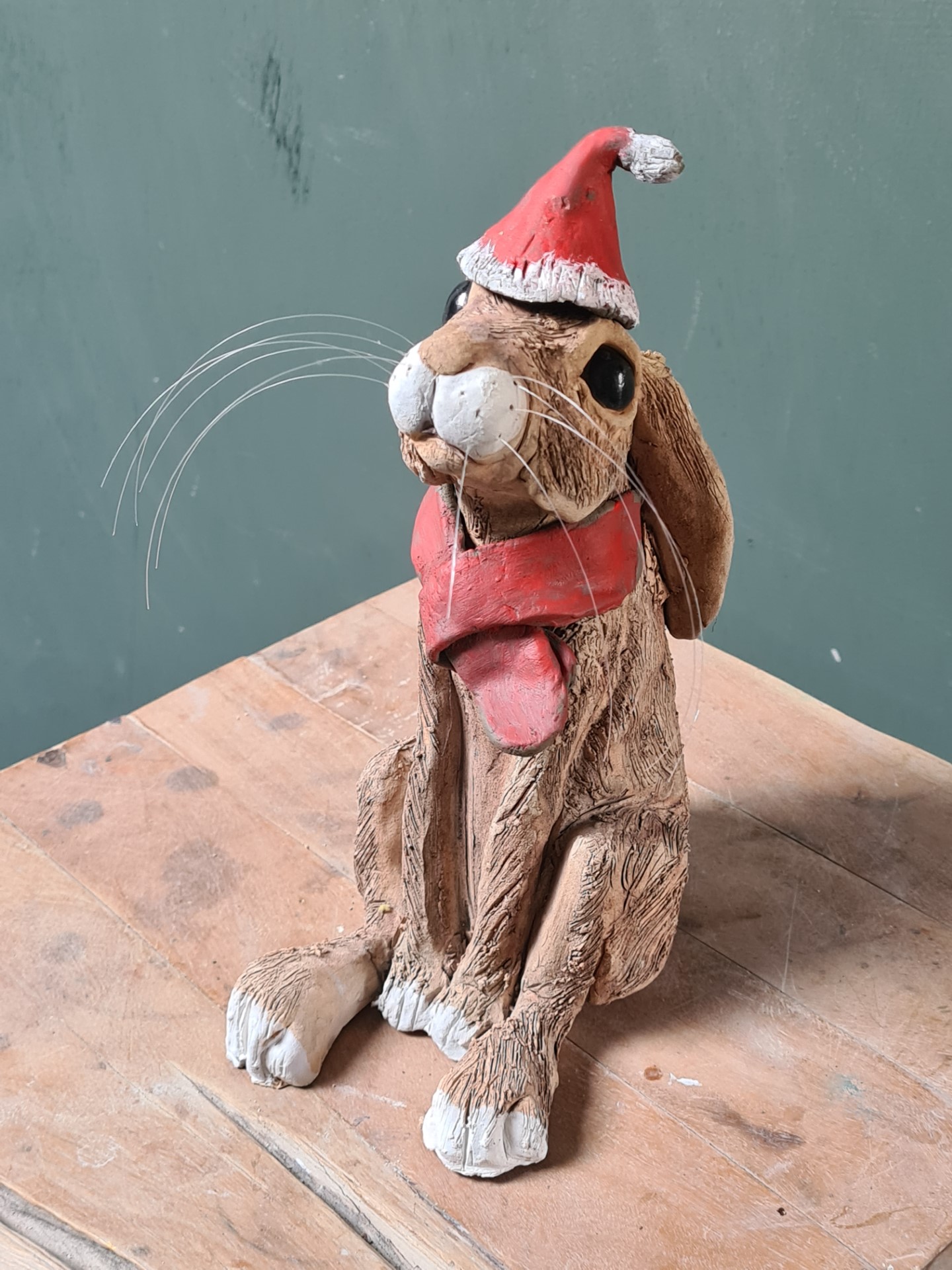 Moon Gazing Hares in Christmas Hats 17th Dec 2023 at A Touch of Craft in WakeField (£75 to be paid over two payments)